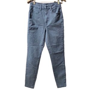 •AMERICAN EAGLE•BLACK/GRAY CHECKER CURVY HIGH-RISE JEGGING NEXT LEVEL STRETCH 6